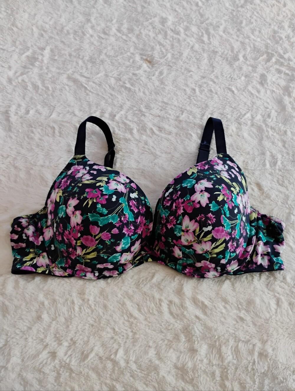 Cacique Floral Print Boost Plunge Bra